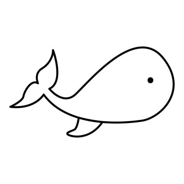 Kroki kontur balina hayvan deniz simgesi