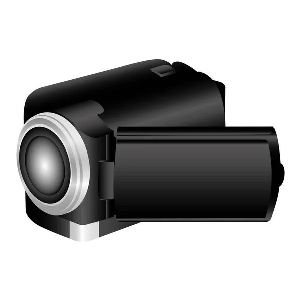 Immagine icona videocamera nera — Vettoriale Stock