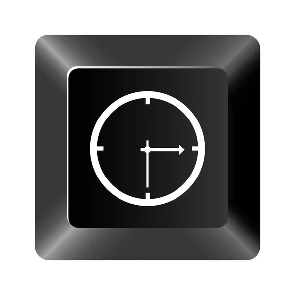 Ikonę zegara czarny przycisk — Wektor stockowy