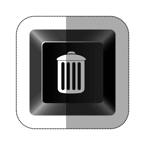 Icône poubelle bouton noir — Image vectorielle