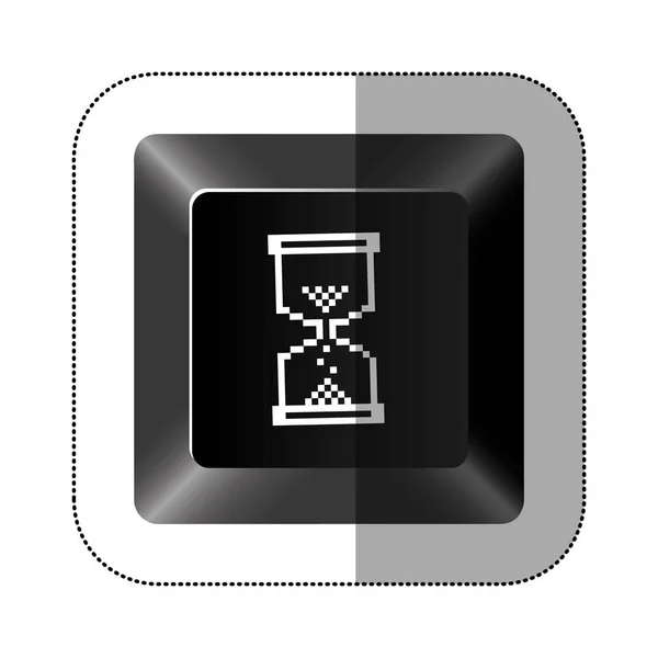 Svarta knappen timglasikon — Stock vektor