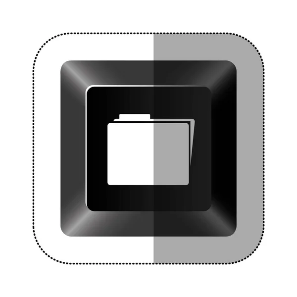 黒ボタン ファイル アイコン — ストックベクタ