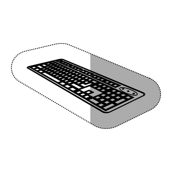 Contorno ordenador teclado icono — Vector de stock