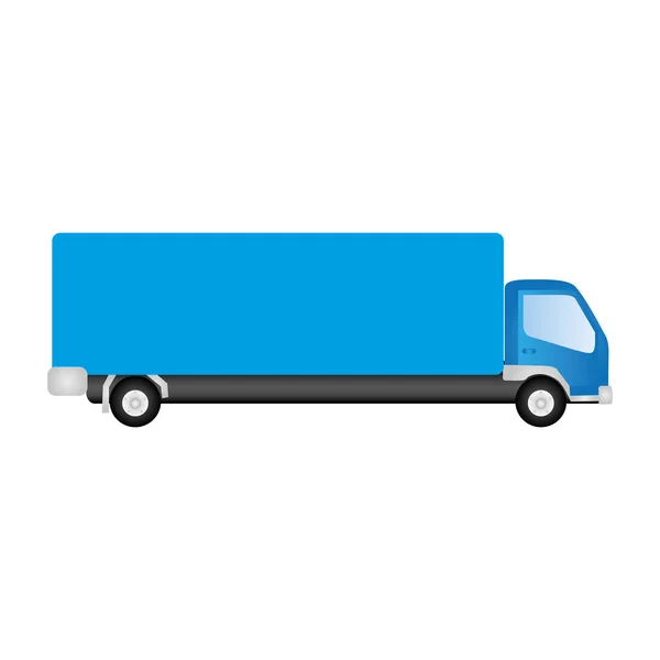 Blue trucks trailer icon — Stock Vector