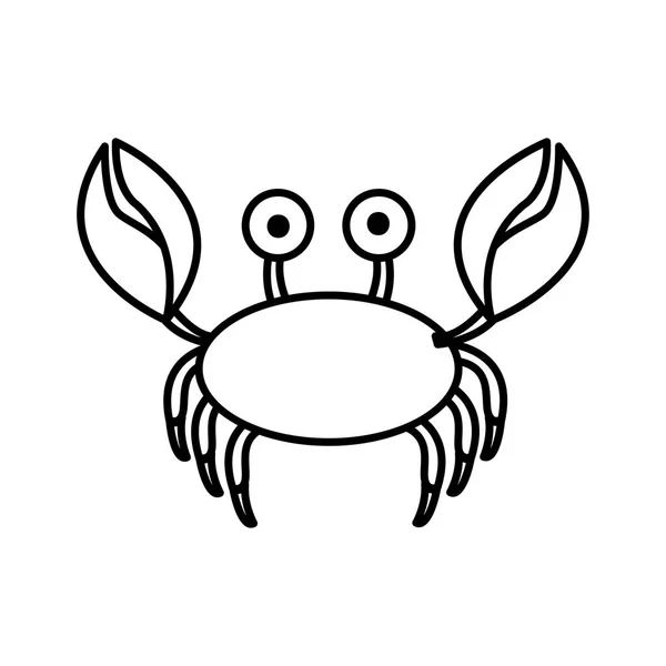 Esboço ícone de caranguejo de contorno animal aquático — Vetor de Stock