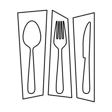 çatal bıçak takımları mutfak öğeleri ile ayrılmış siluet dikdörtgen başlık çerçevesi