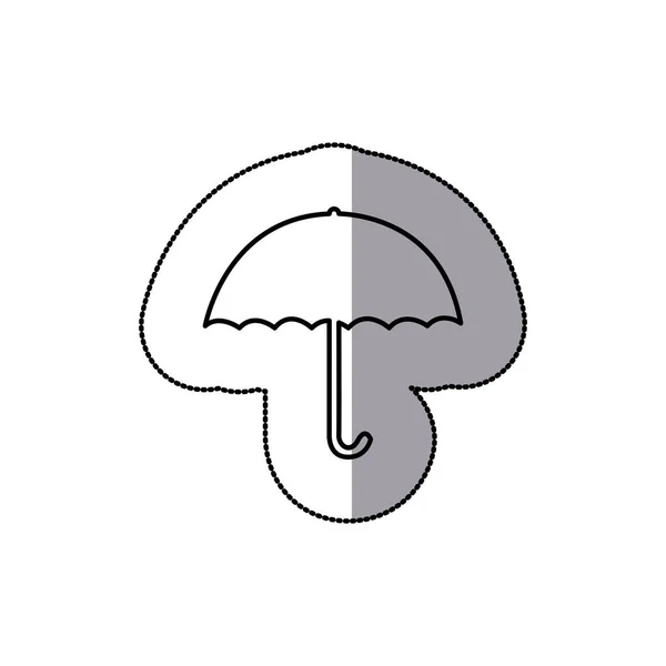 Aufkleber Skizze Silhouette Regenschirm Symbol Wetterschutz — Stockvektor