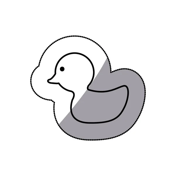 Nálepka nákres obrysu kachna zvířat ikona — Stockový vektor