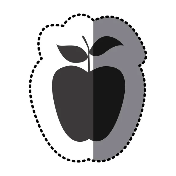 Aufkleber monochrom Apfelfrucht Symbol — Stockvektor