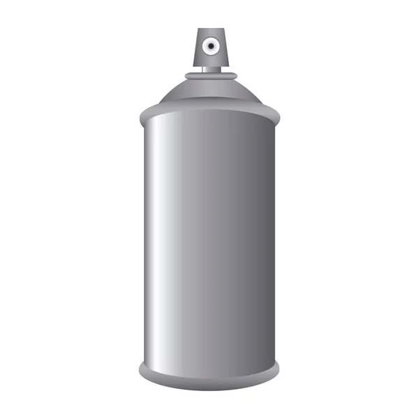 Lata de la botella del metal 3D del aerosol gris del aerosol — Archivo Imágenes Vectoriales