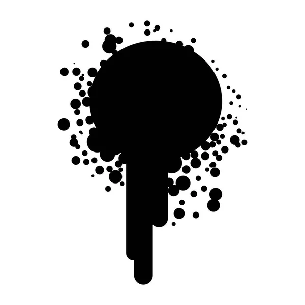 Black silhouette ink splash paint icon — Stock Vector