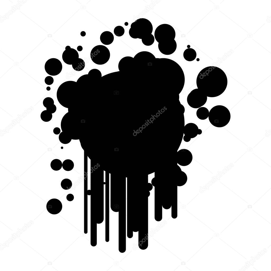 black sketch silhouette ink splash paint icon