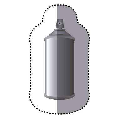 etiket gri aerosol sprey metal 3d şişe can