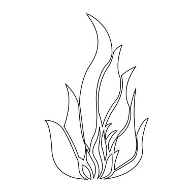 Kontur yangın alev simgesi düz