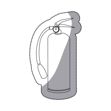 etiket kontur yangın söndürücü simgesi düz