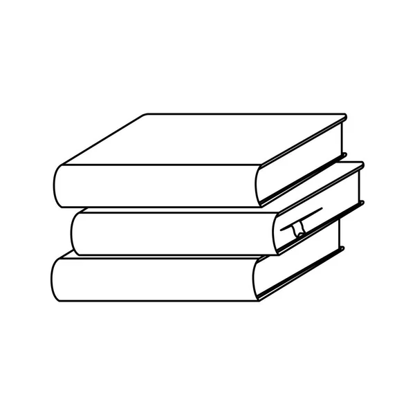 Silhueta conjunto pilha escola livros ícone — Vetor de Stock