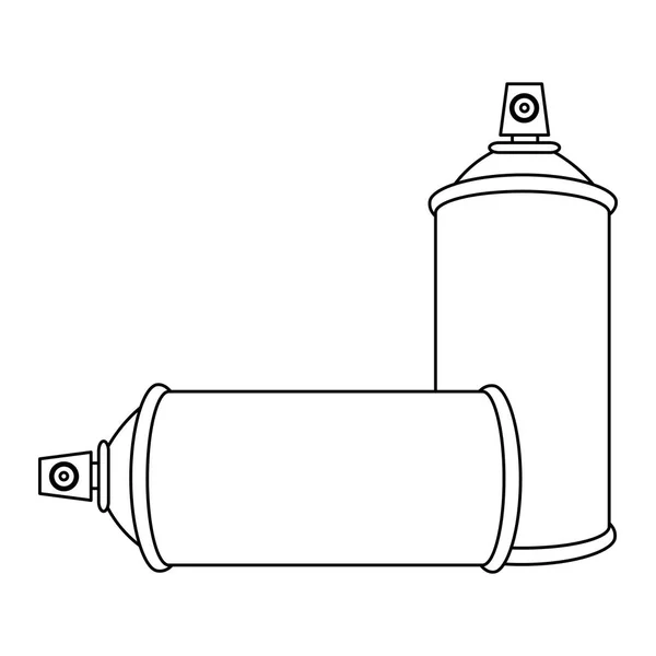 Contour set aerosol spray bottle icon flat — Stock Vector