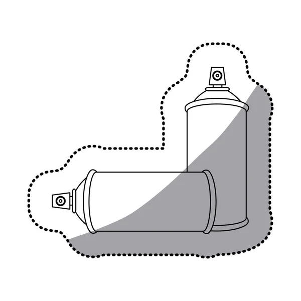 Pegatina contorno conjunto aerosol aerosol botella icono plano — Archivo Imágenes Vectoriales