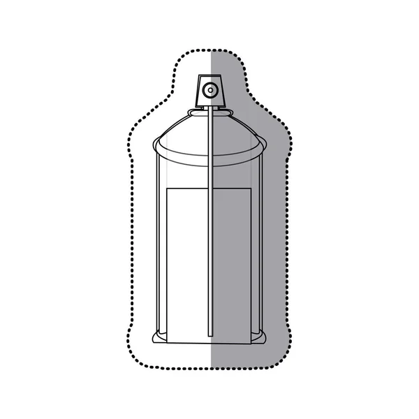 Sticker contour internal view aerosol spray bottle can icon — Stock Vector