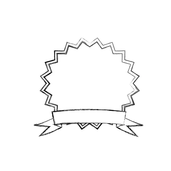 Silueta borrosa marco decorativo con cinta — Vector de stock