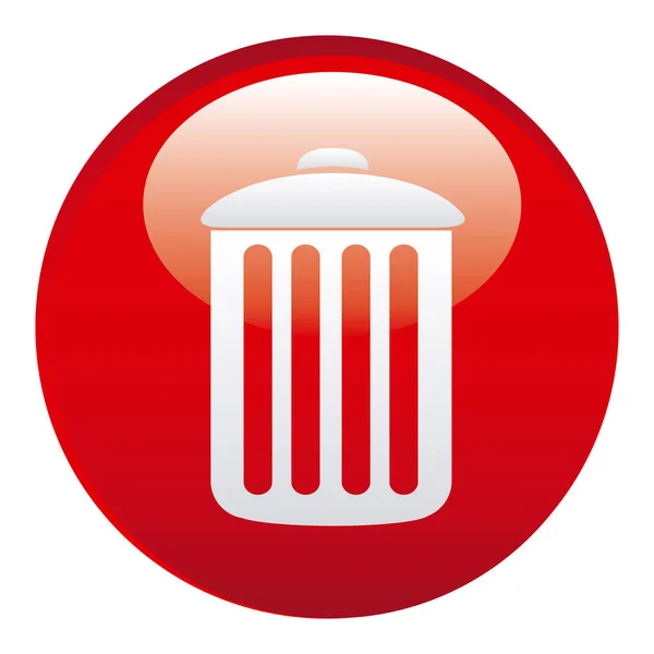 Röd kan trash emblem-ikonen — Stock vektor