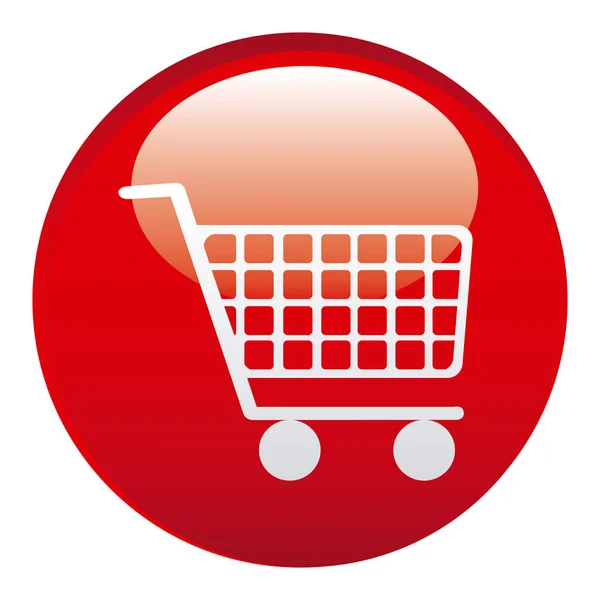 Röd bil shopping emblem ikonen — Stock vektor