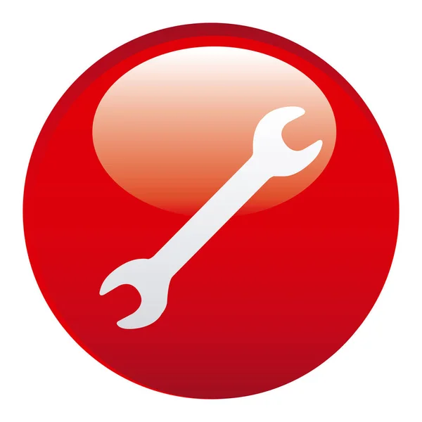 Ícone de emblema chave vermelha —  Vetores de Stock