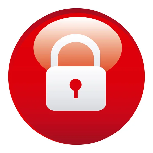 Röd låsikon emblem — Stock vektor