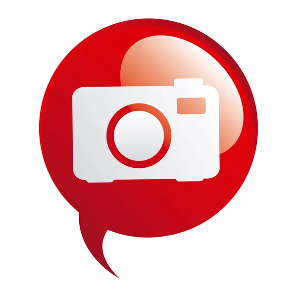 Bolhas vermelhas com ícone de símbolo de câmera —  Vetores de Stock