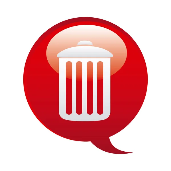 Red can trash emblem icon — Stock Vector