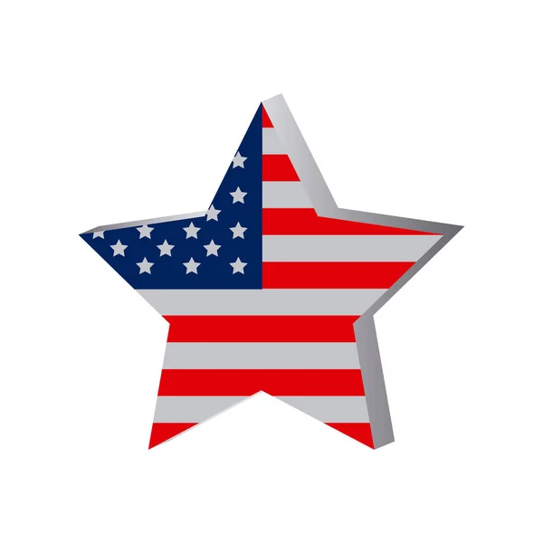 Estrela independece ícone da bandeira do dia — Vetor de Stock