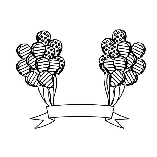 Фігурні кульки зірки і смуги зі стрічкою значок — стоковий вектор