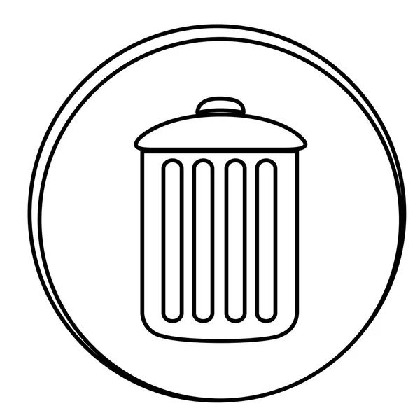 Figura puede icono emblema de basura — Vector de stock