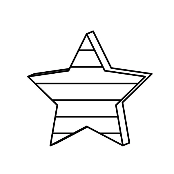 Figura stella con strisce independece icona del giorno — Vettoriale Stock