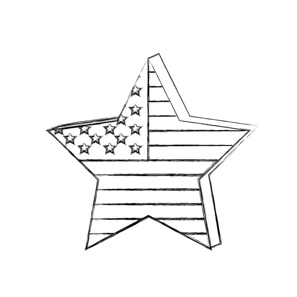 Silhouette Stern Unabhängigkeitstag Flagge Symbol — Stockvektor