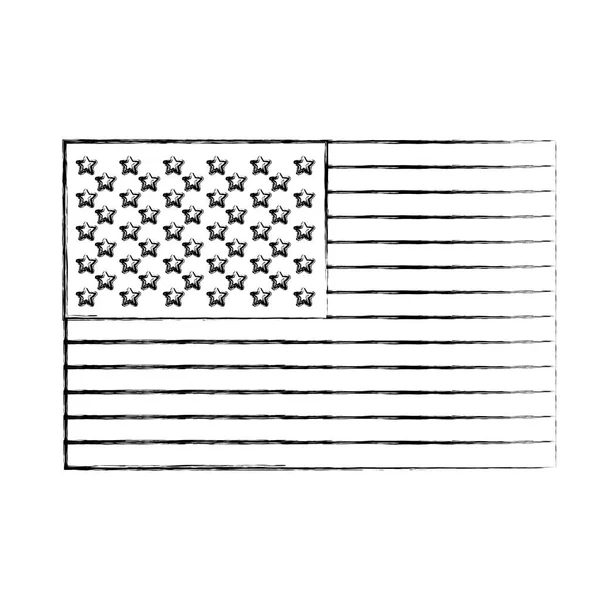 Sylwetka ikonę flagi Stanów Zjednoczonych — Wektor stockowy