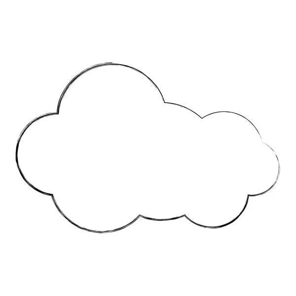 Sziluettjét matrica felhő ikon — Stock Vector