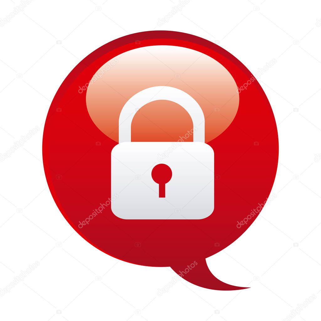 red bubbles with lock symbol icon