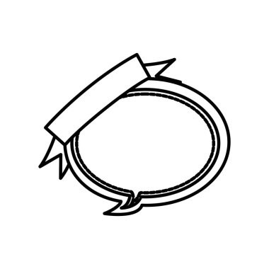 şekil yuvarlak sohbet kabarcıkları ile kurdele simgesi