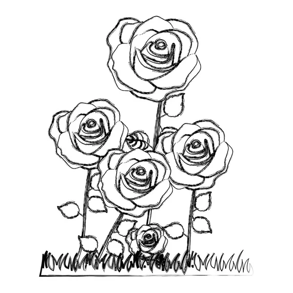 Silhouette rosor växter ikonen — Stock vektor
