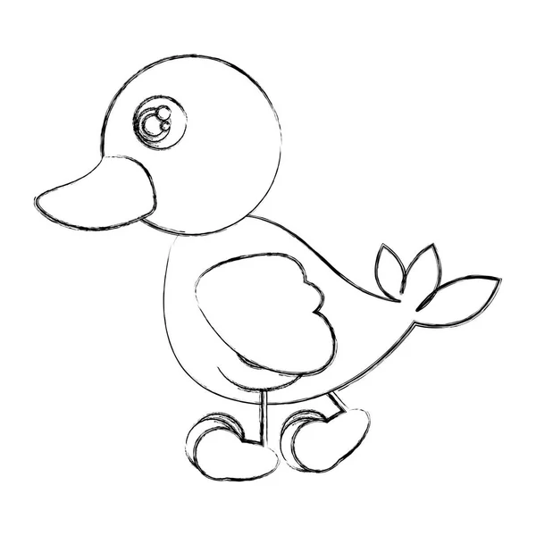 Figura pato caminando icono — Vector de stock