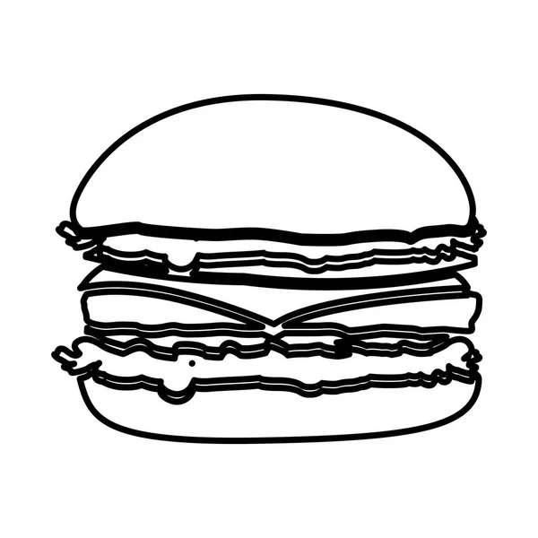 Figura hamburguesa comida rápida icono — Vector de stock