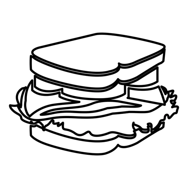 Figur smörgås snabbmat ikonen — Stock vektor