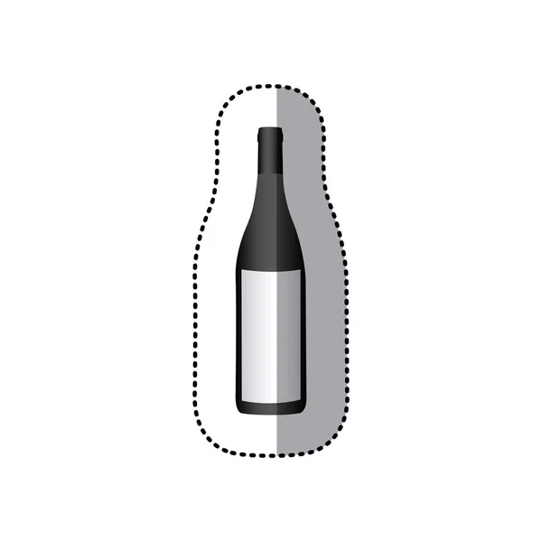 Ikone der Schwarzweinflasche — Stockvektor