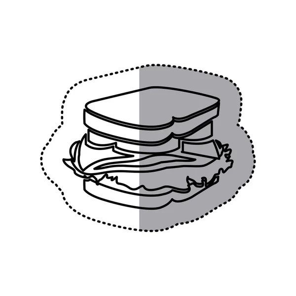 Figura ícone de fast food sanduíche — Vetor de Stock