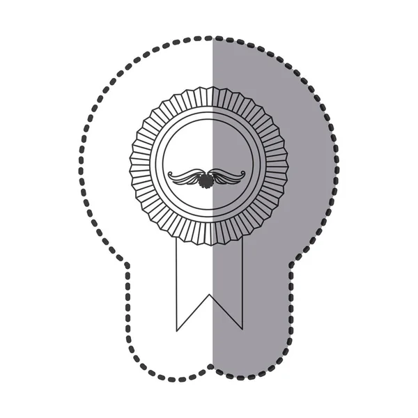 Монохромний силует наклейка медалі зі стрічкою — стоковий вектор