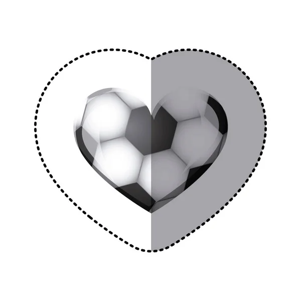 Background sticker of heart with texture of soccer ball — Stock Vector