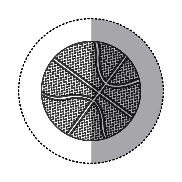 Graustufen-Aufkleber mit Basketballball — Stockvektor