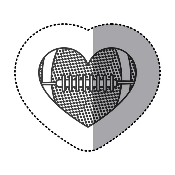 Серый наклейка сердца с текстурой футбольного мяча — стоковый вектор