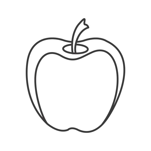Monochrome Kontur mit Apfelfrüchten — Stockvektor